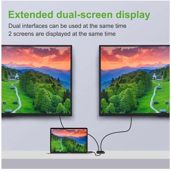 HDMI to VGA HDMI Adapter, HDMI Splitter 1 HDMI in VGA HDMI 2 Out for Computer - Picture 6 of 6